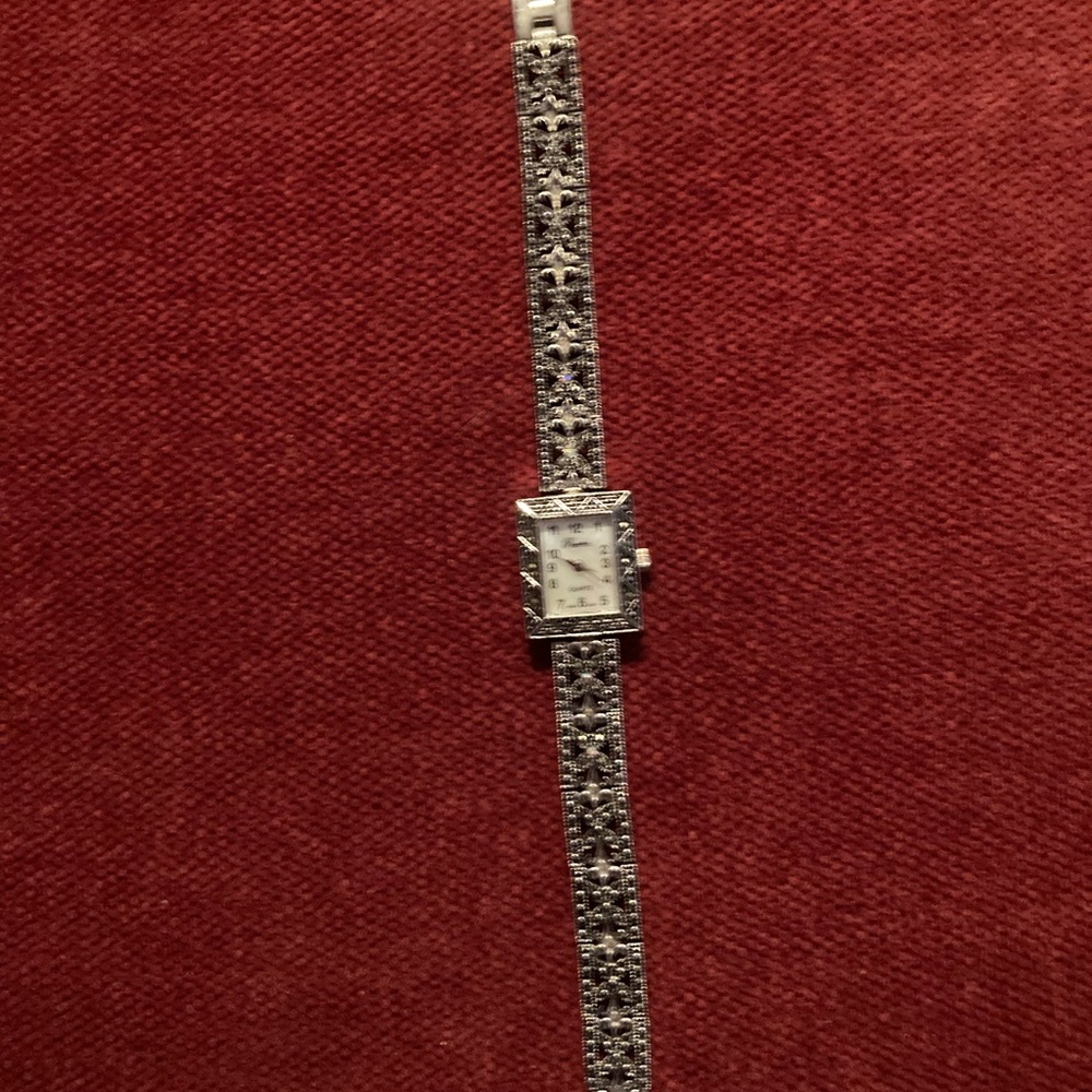 Pangborn Silver Rectangular Quartz Watch - image 2